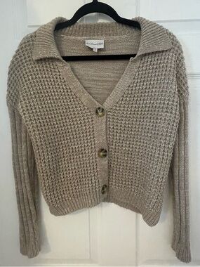 Freshman 1996 Beige Button-Up Collar Cardigan